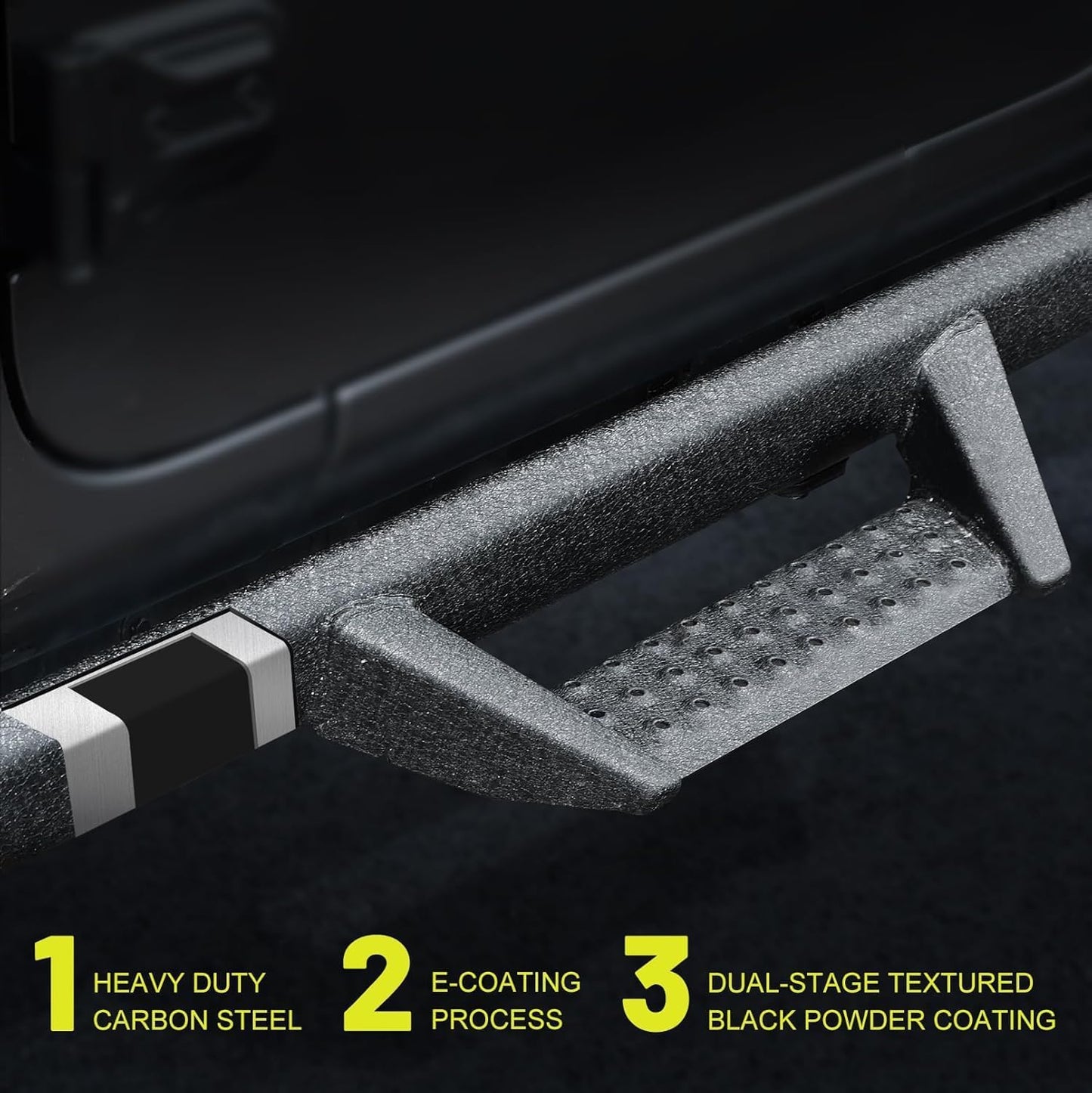 dual-stage textured black powder coating