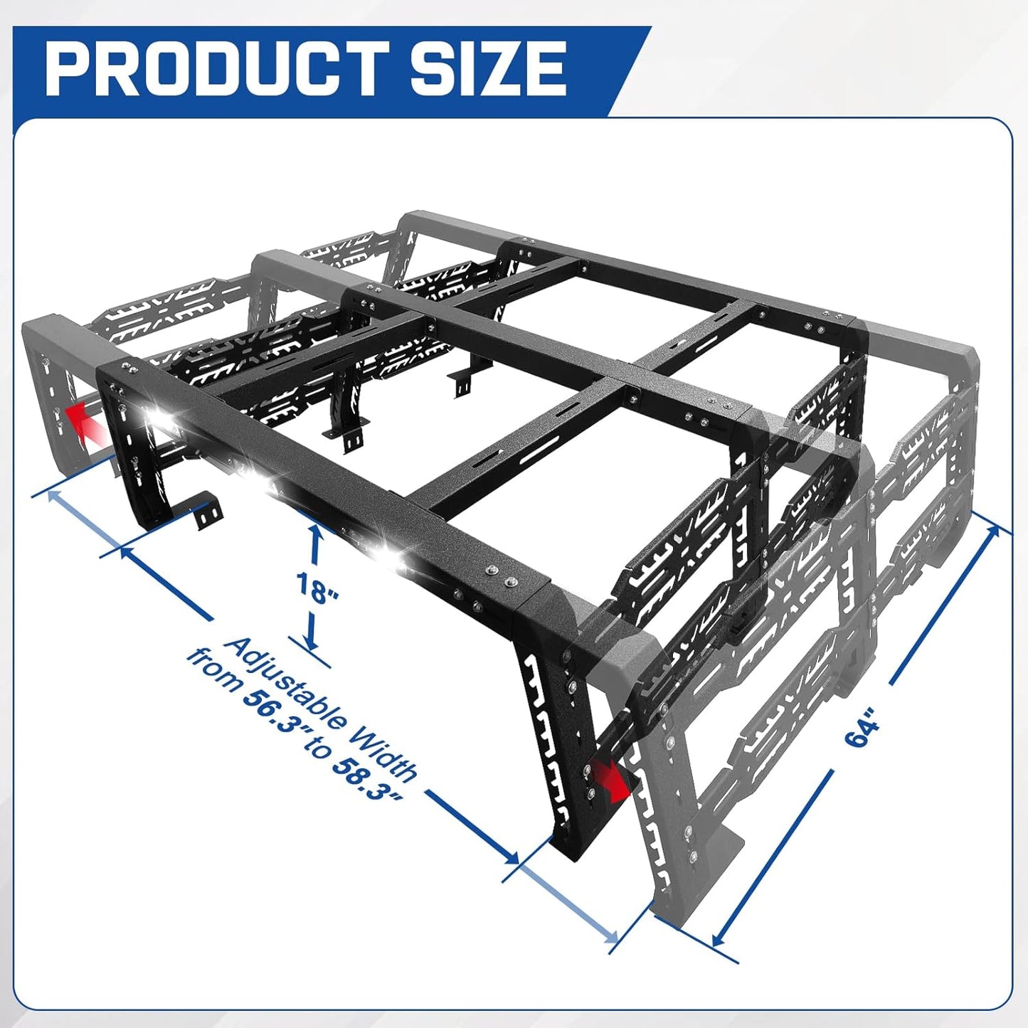 bed racks size