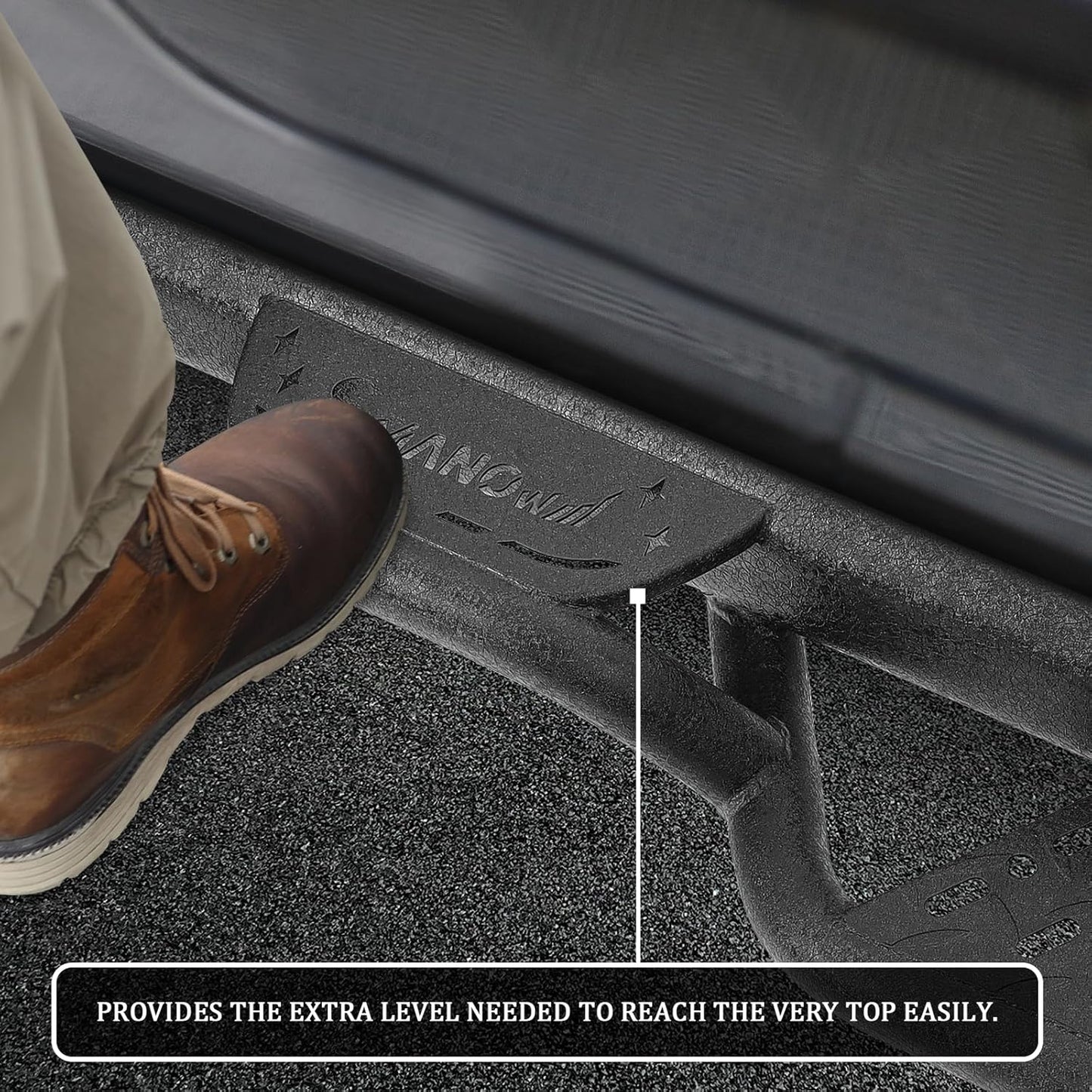 The square tube design makes the step bars fit the body more closely and more securely after installation, which makes the pedals and the body integrated and enhances the overall aesthetics of the vehicle. Easy for the elderly and children get on and off the truck.