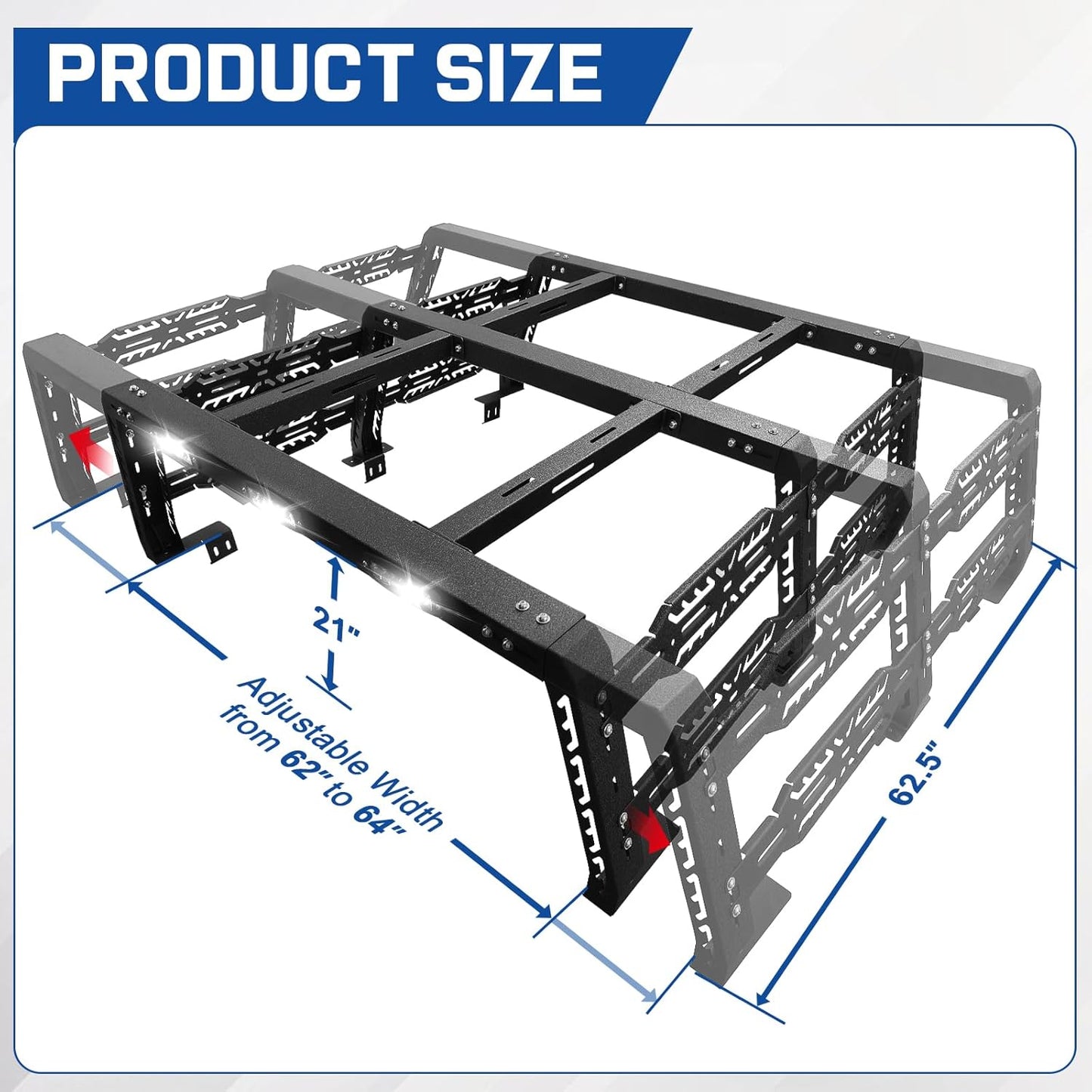 bed racks size