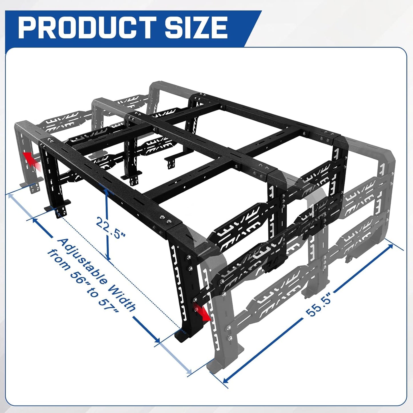 bed racks size