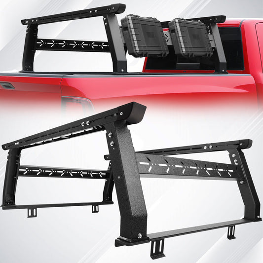 SMANOW Adjustable Truck Bed Rack for Most Truck, Overland Bed Rack Compatible with Ford/Tundra/Tacoma/Dodge/Chevy/Nissan, Ladder Rack for Without Tonneau Bed Cover.