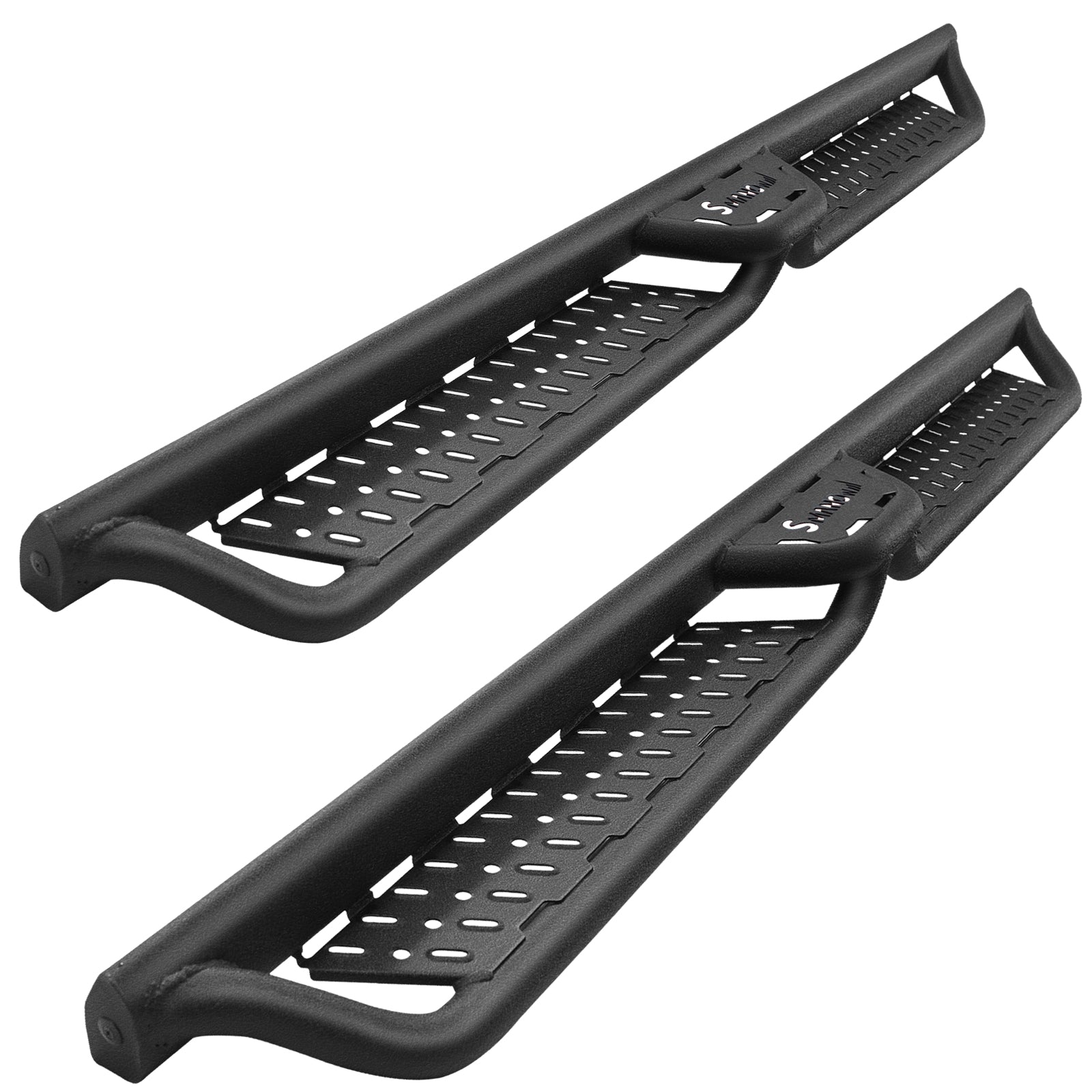 SMANOW Running Boards Compatible with 2015-2024 Chevy Colorado/ Gmc Canyon Crew Cab, Square Tube Design, Honeycomb Holes, Small Center Step.