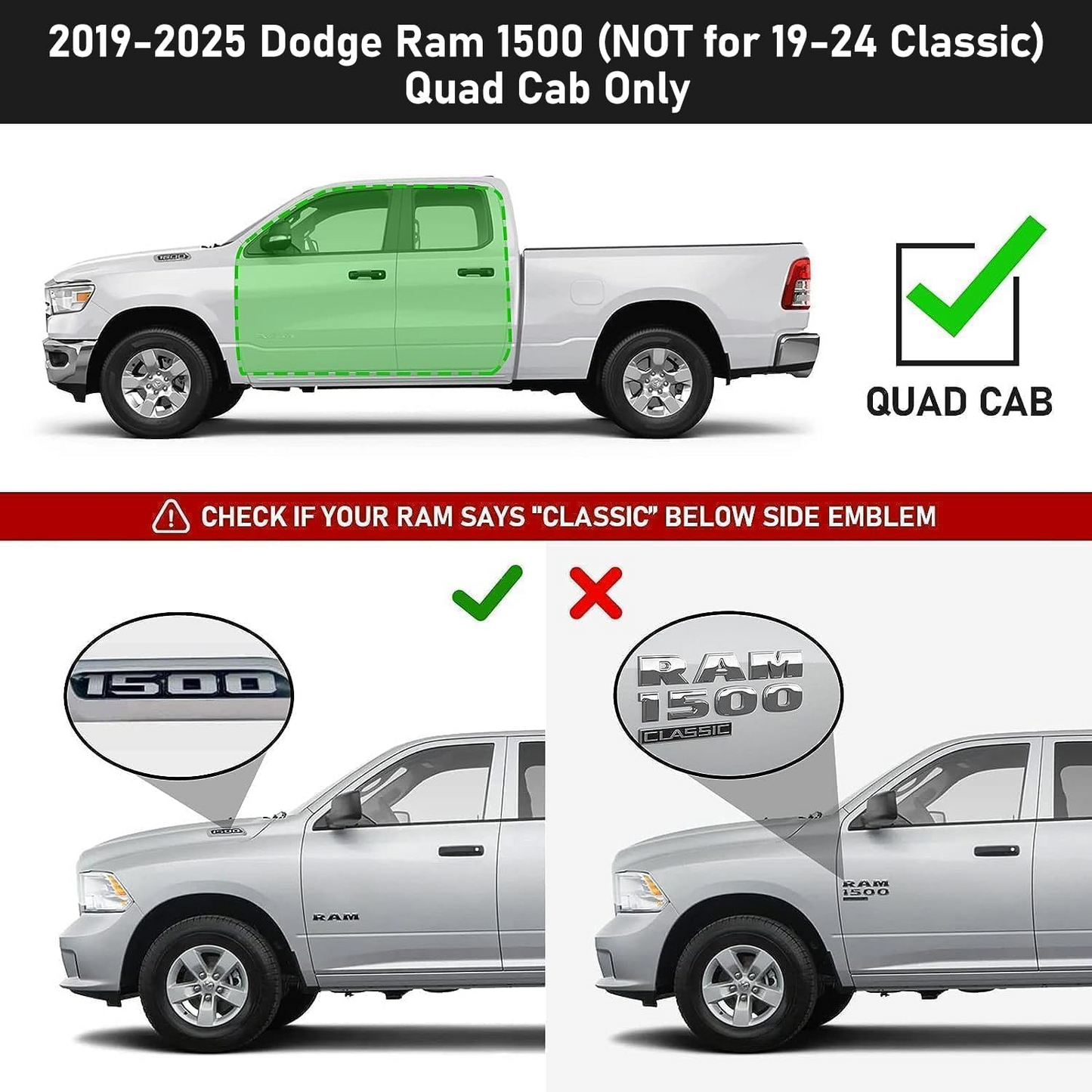 2019-2025 Dodge Ram 1500 Crew Cab New Body Style