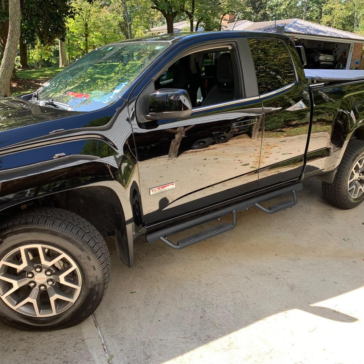 SMANOW Running Boards Compatible with 2015-2024 Chevy Colorado/GMC Canyon Extended Cab, Front Long Step, Round Tube Drop Down Style Step, Heavy Duty Carbon Steel.