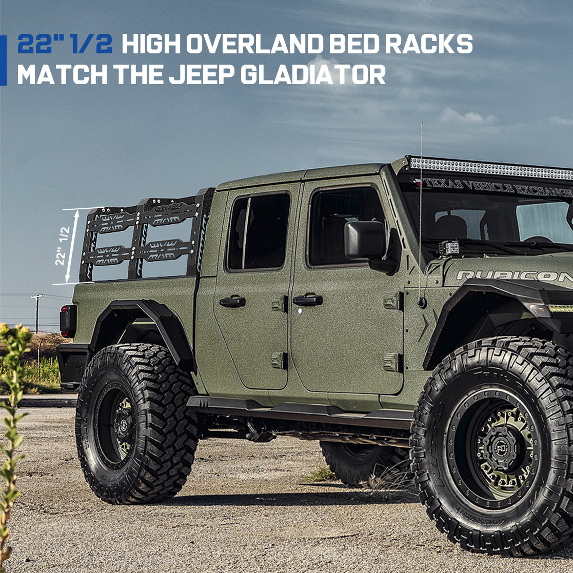 22" 1/2 High Jeep Gladiator Bed Rack