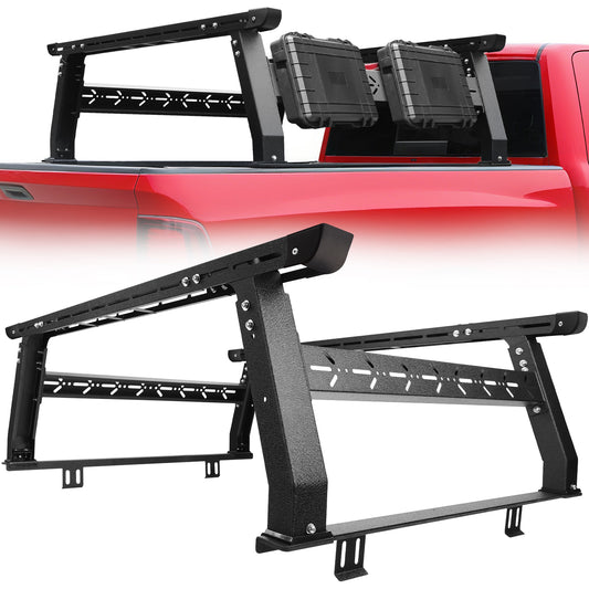 SMANOW Adjustable Truck Bed Rack for Most Truck, Overland Bed Rack Compatible with Ford/Tundra/Tacoma/Dodge/Chevy/Nissan, Ladder Rack for Without Tonneau Bed Cover.
