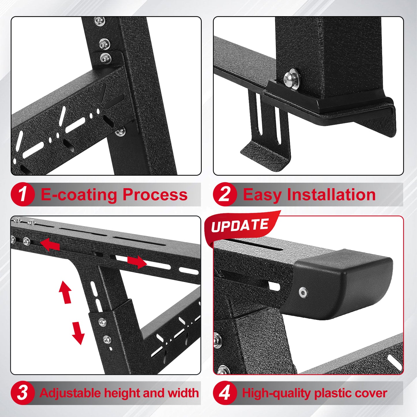 SMANOW Adjustable Truck Bed Rack for Most Truck, Overland Bed Rack Compatible with Ford/Tundra/Tacoma/Dodge/Chevy/Nissan, Ladder Rack for Without Tonneau Bed Cover.