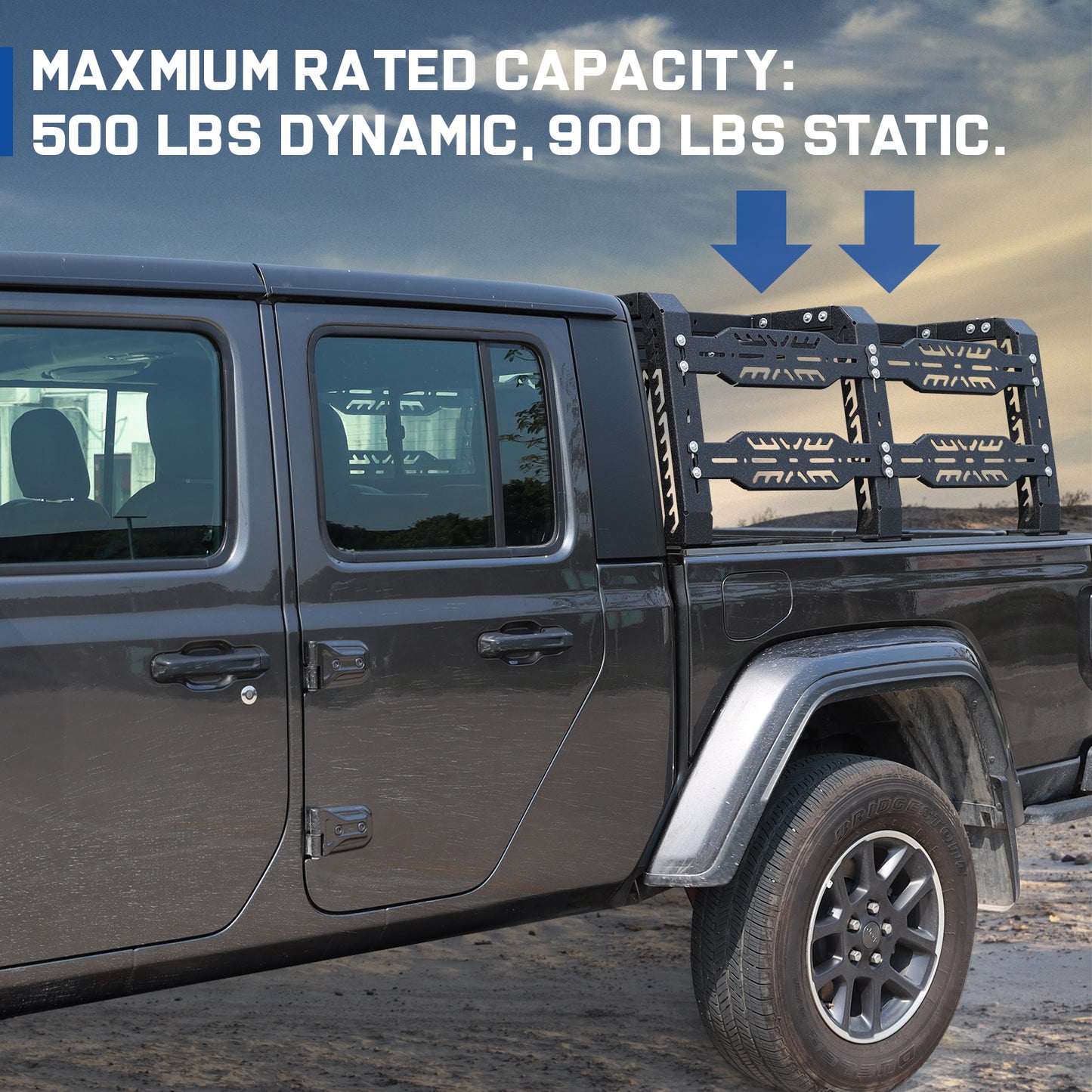 Load Capacity: 500 dynamic and 900 static Pounds