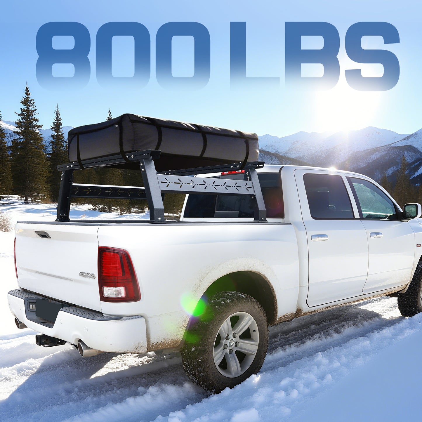 SMANOW Adjustable Truck Bed Rack for Most Truck, Overland Bed Rack Compatible with Ford/Tundra/Tacoma/Dodge/Chevy/Nissan, Ladder Rack for Without Tonneau Bed Cover.