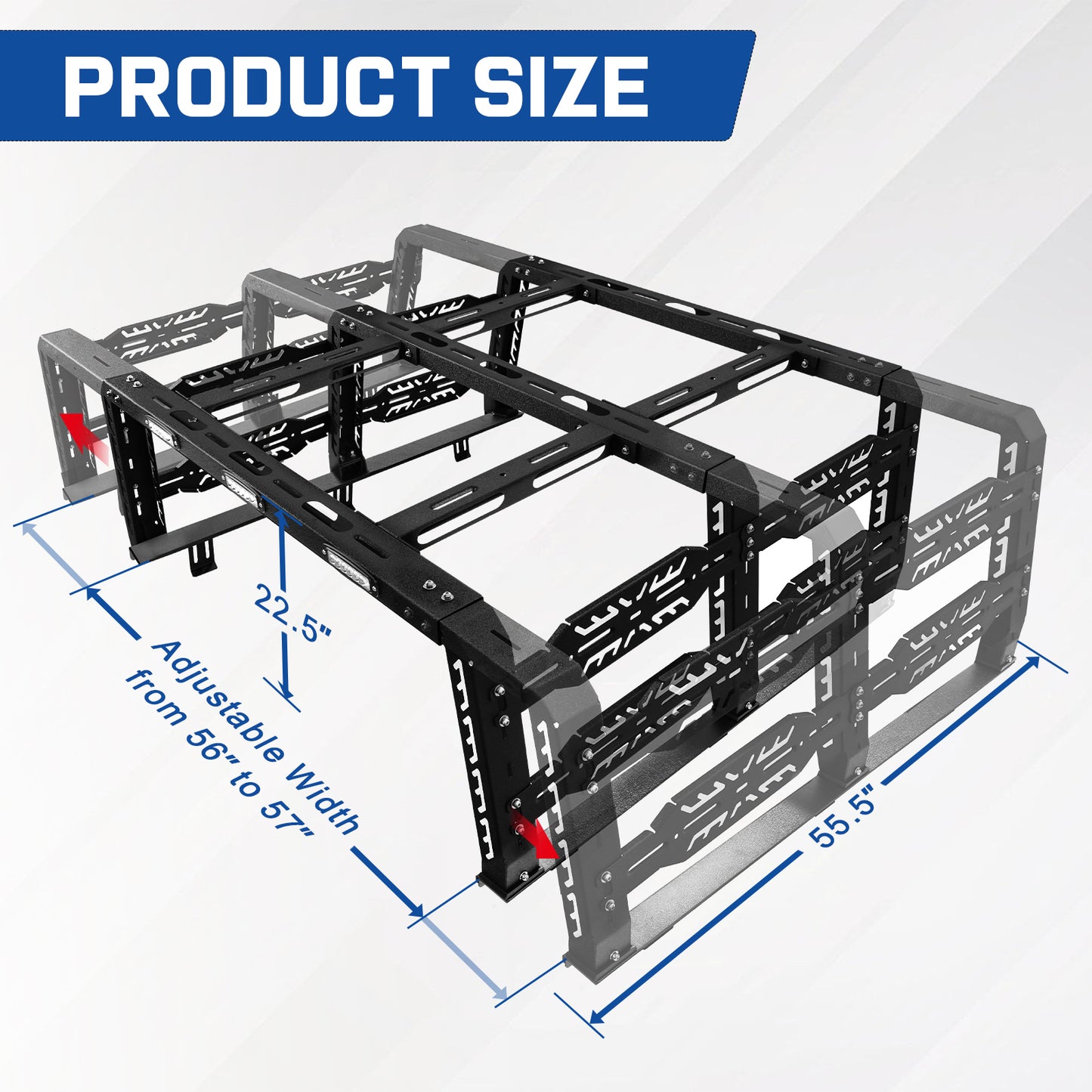 SMANOW 22" 1/2 High Jeep Gladiator Bed Rack, Truck Bed Rack Compatible with Jeep Gladiator Jt Without Tonneau Cover, Overland Bed Rack Bed Racks for Trucks.
