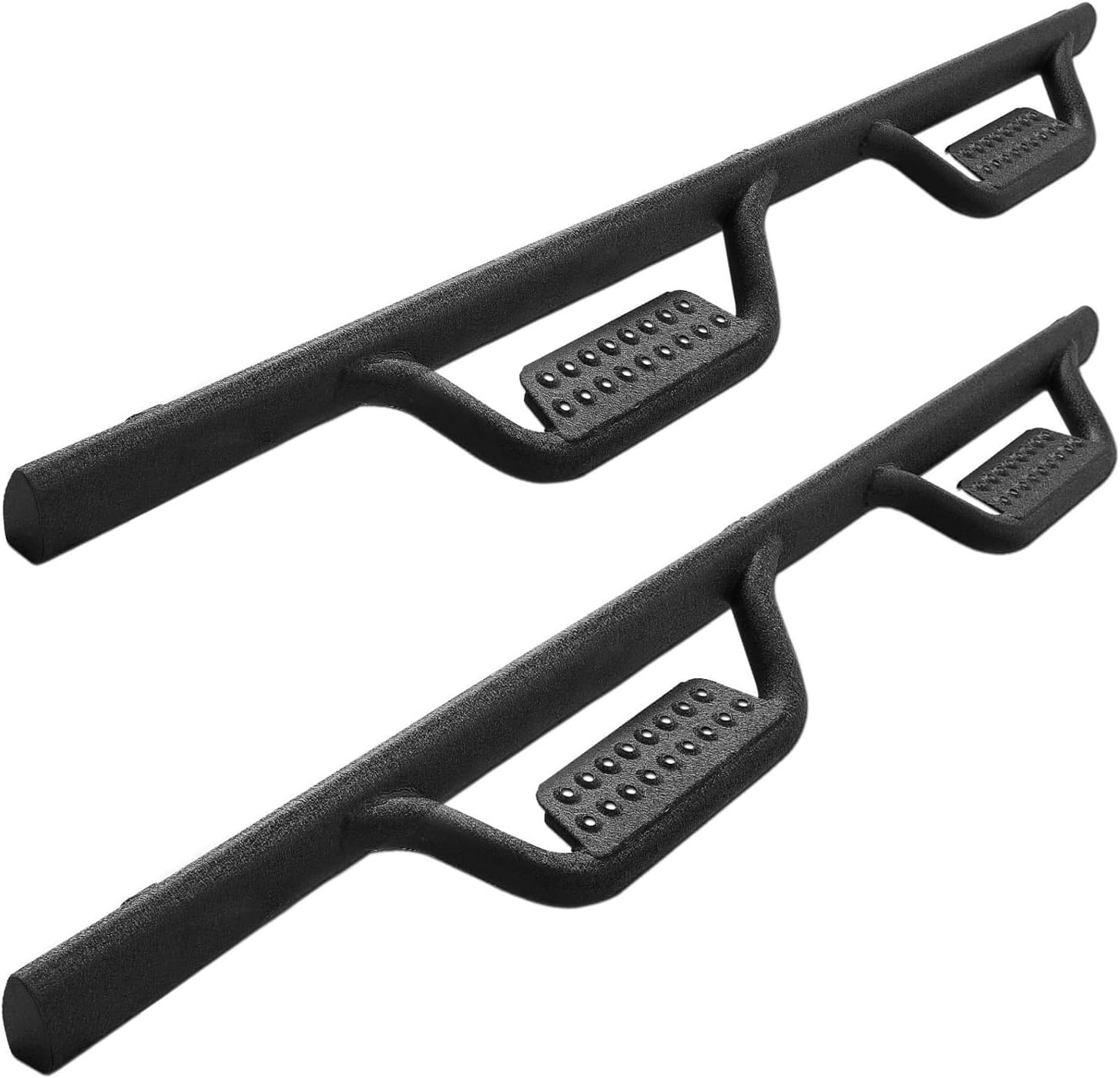 SMANOW Running Boards Compatible with 2018-2024 Jeep Wrangler JL 4 Doors, Profiled Tube Drop Down Side Step,  Laser-cut Holes Step Pads,Heavy-duty Carbon Steel.