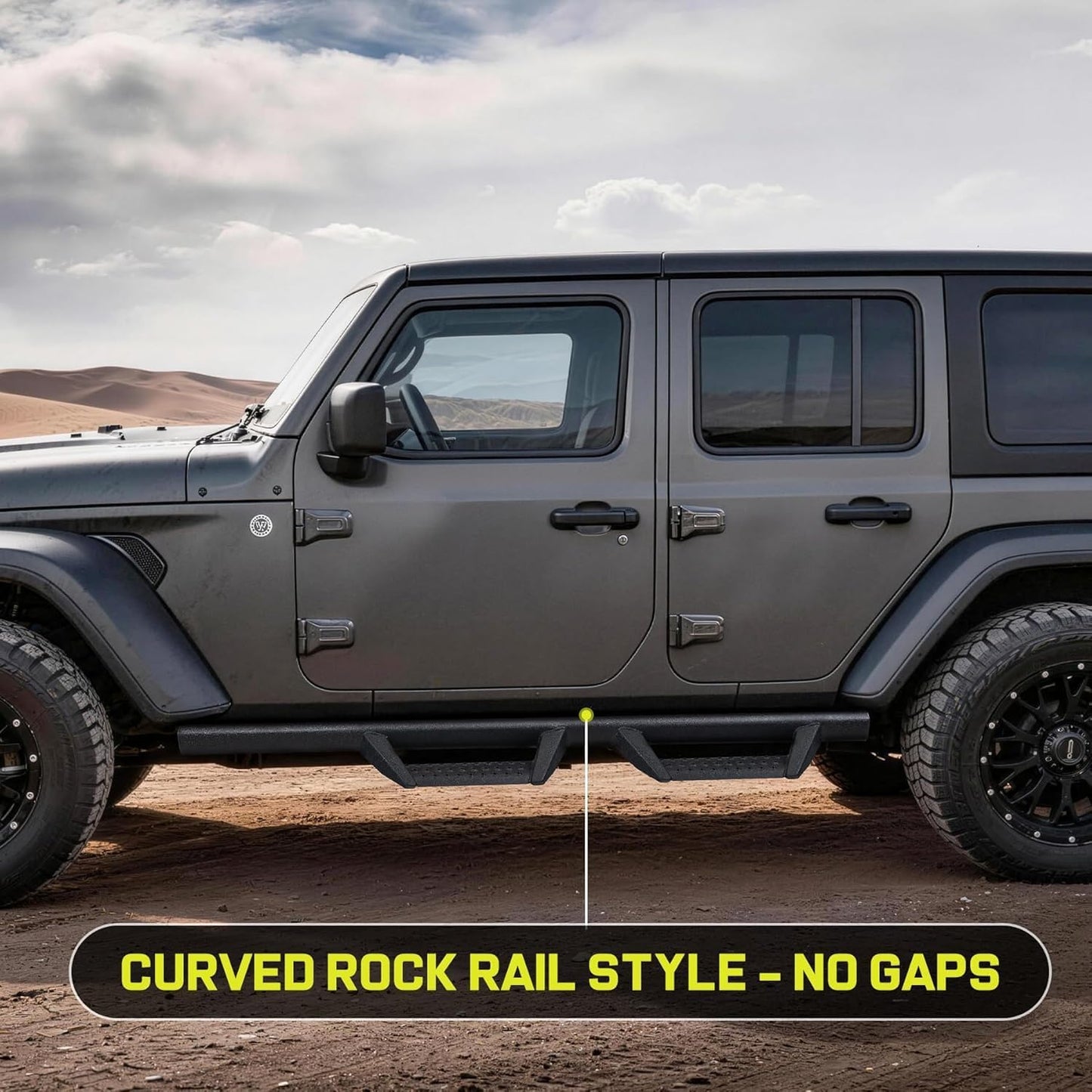 SMANOW Curve Design Running Boards for 2007-2018 Wrangler JK 4 Doors