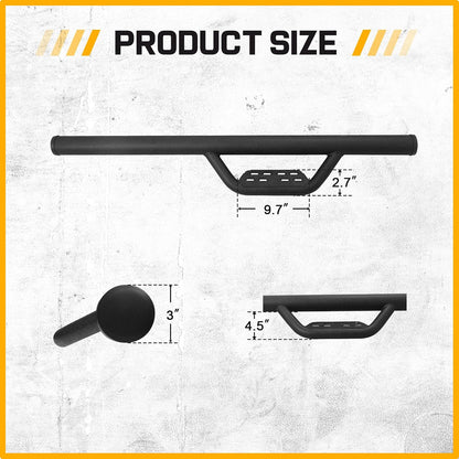 SMANOWRunning Boards Compatible with 2019-2025 Chevy Silverado/Sierra 1500/2020-2025 2500 3500HD Regular Cab, 4 inches Carbon Steel Drop Down Side Steps, Matte Textured Black Style Nerf Bars