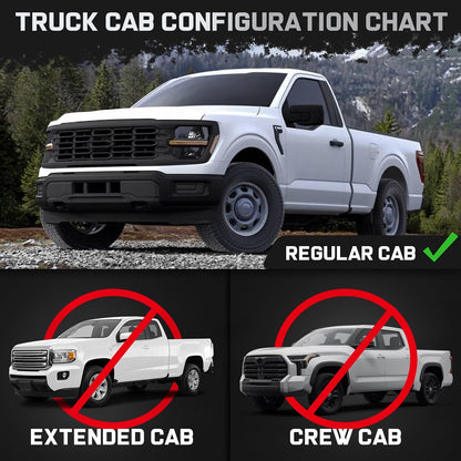 SMANOWRunning Boards Compatible with 2019-2025 Chevy Silverado/Sierra 1500/2020-2025 2500 3500HD Regular Cab, 4 inches Carbon Steel Drop Down Side Steps, Matte Textured Black Style Nerf Bars