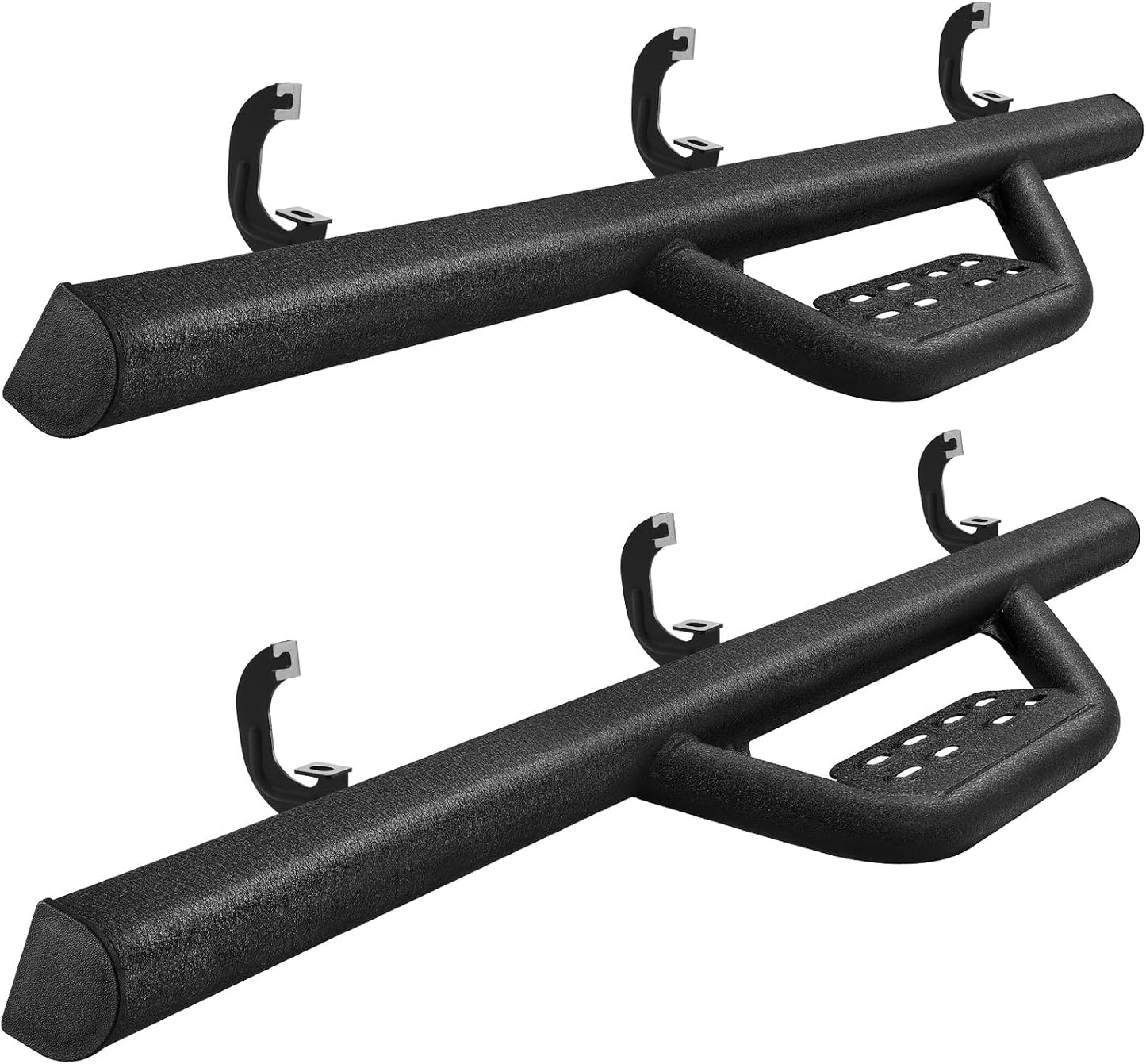 SMANOWRunning Boards Compatible with 2019-2025 Chevy Silverado/Sierra 1500/2020-2025 2500 3500HD Regular Cab, 4 inches Carbon Steel Drop Down Side Steps, Matte Textured Black Style Nerf Bars