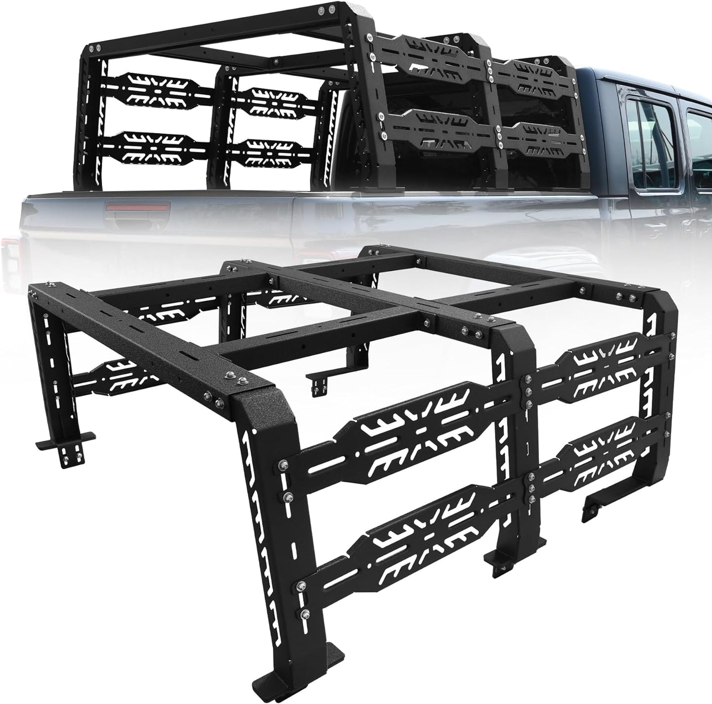 SMANOW 22" 1/2 High Jeep Gladiator Bed Rack with Factory Bed Rails, Truck Bed Rack Compatible with Jeep Gladiator Jt Without Tonneau Cover, Overland Bed Rack Bed Racks for Trucks.