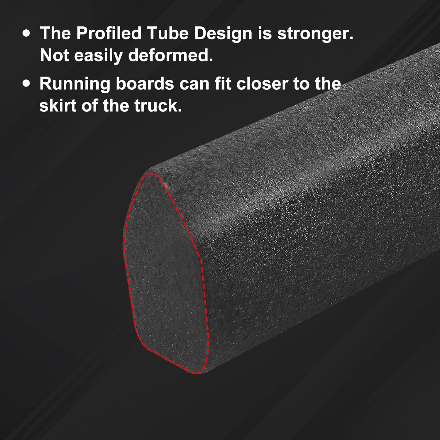 The ptofiled tube design is stronger, not easily deformed.