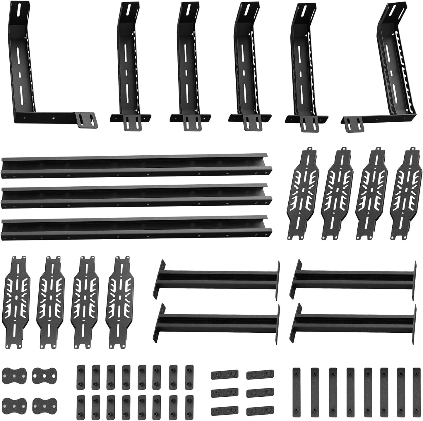 Package Components: Truck Bed Rack Assembly, Mounting Hardware, And Instruction Guide.