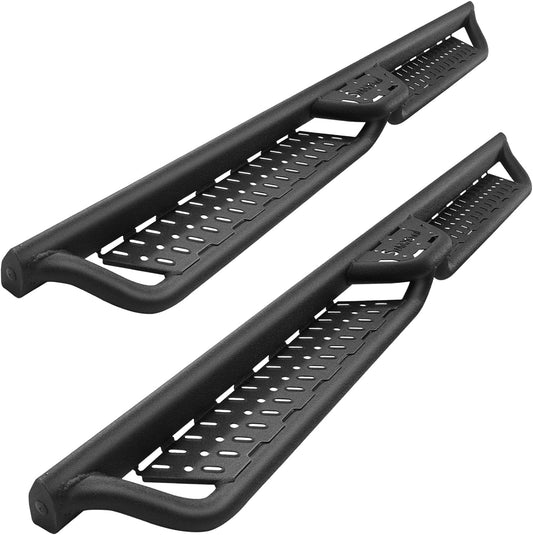 SMANOW Running Boards Compatible with 2009-2018 Dodge Ram 1500 (Incl. 2019-2024 Classic), 2010-2024 Ram 2500/3500 Crew Cab (4 Full-Size Doors), Square Tube Design, Honeycomb Holes, Small Center Step.