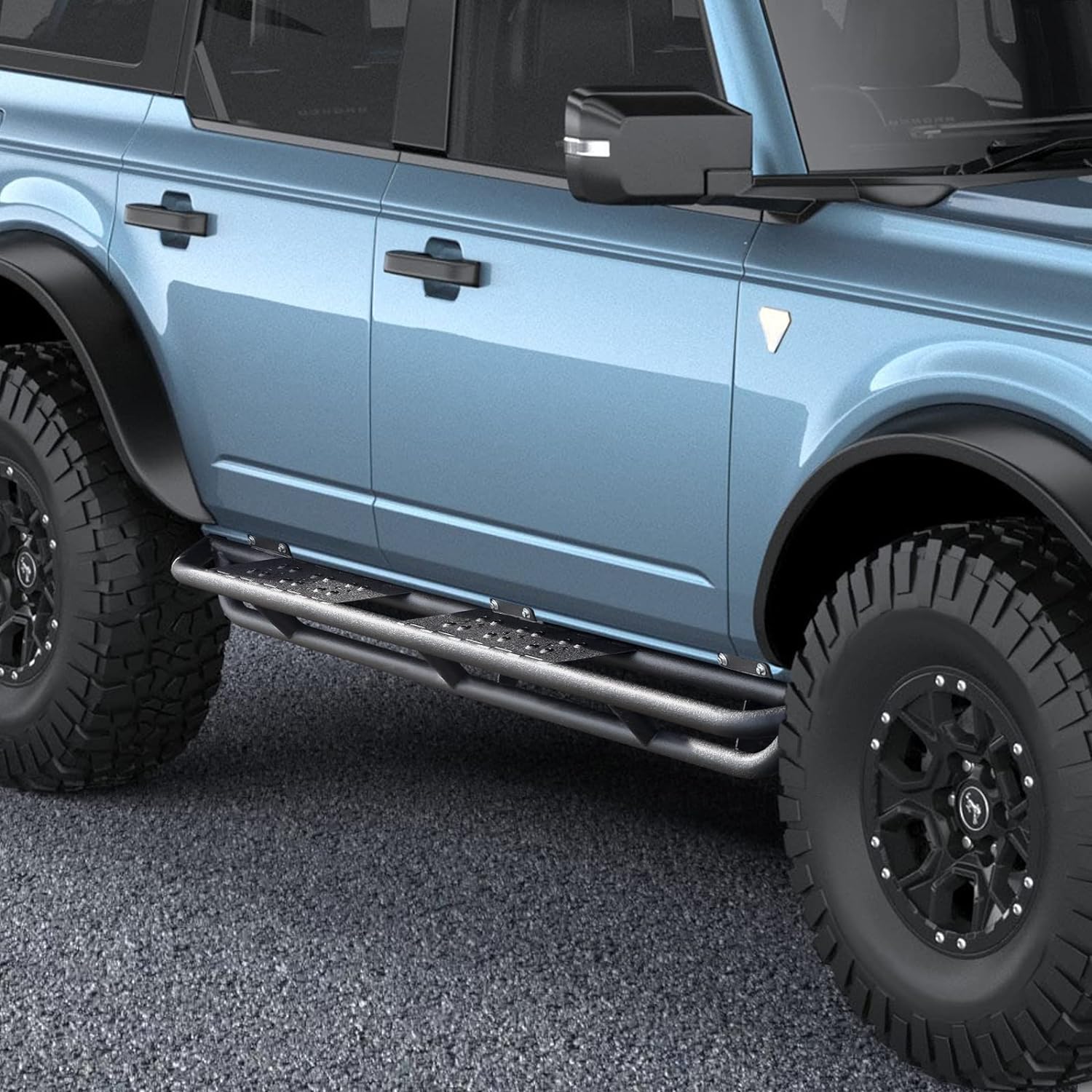 SMANOW Running Boards Compatible with 2021-2024 Ford Bronco 4 Doors, 6 Inches Side Steps, Three-layer Powder Layer Design.