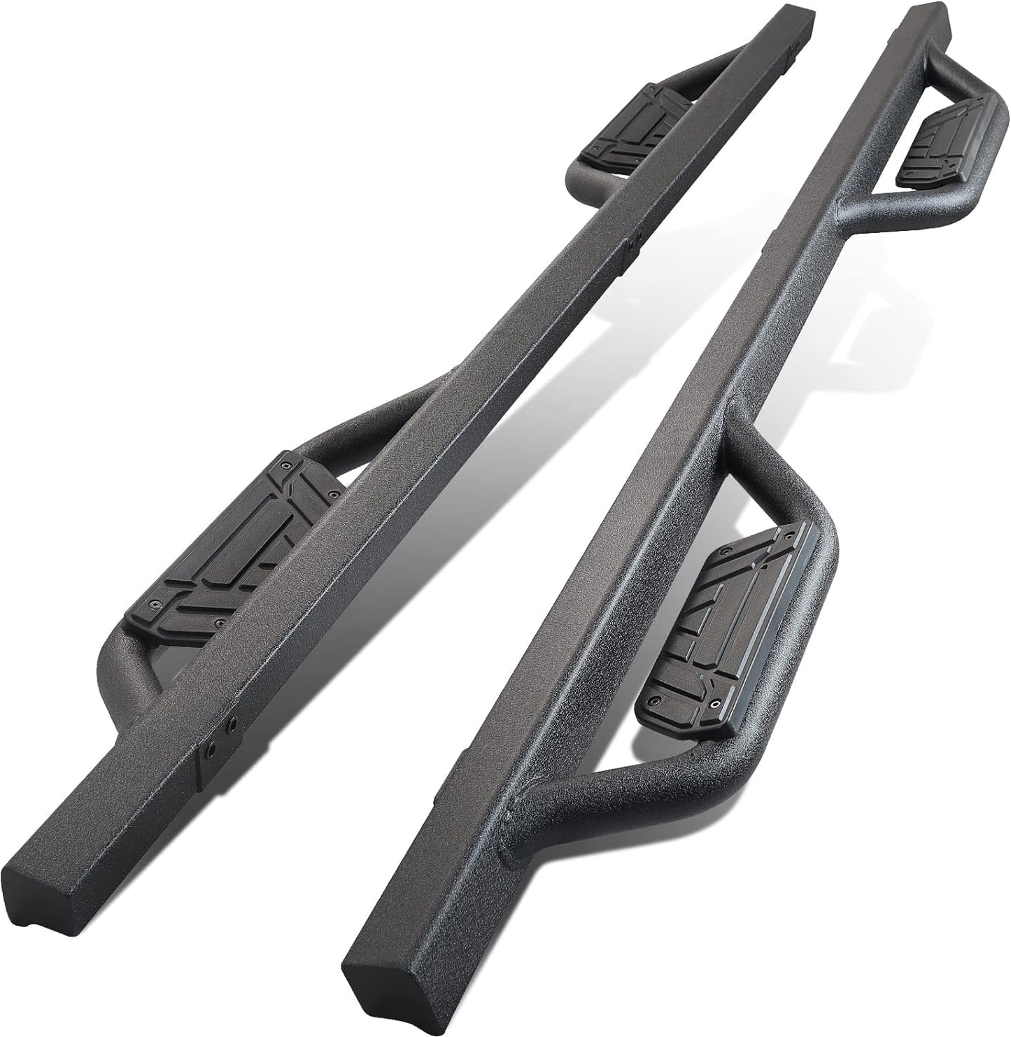 SMANOW Running Boards Compatible with 2019-2025 Dodge Ram 1500 New Body Crew Cab (4 Full-Size Doors), 4" Wear-resistant Plastic Step Pads, High-density Heavy-duty Carbon Steel.