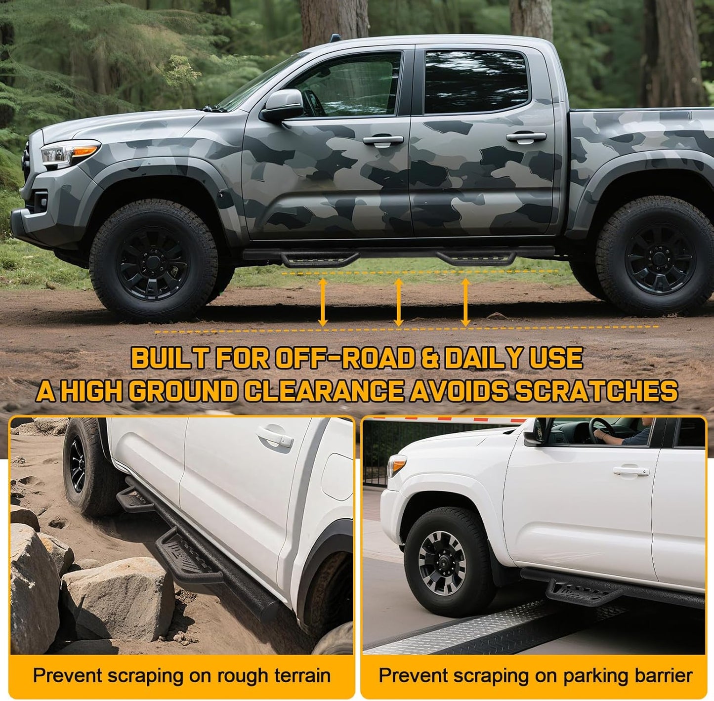 SMANOW 5.5 Inch Running Boards Vehicle Compatible with 2018-2026 Jeep Wrangler JL 4 Door, JL One-Piece Design Side Steps Rails, Black Drop Down Nerf Bars Step Bars Made with Carbon Steel.