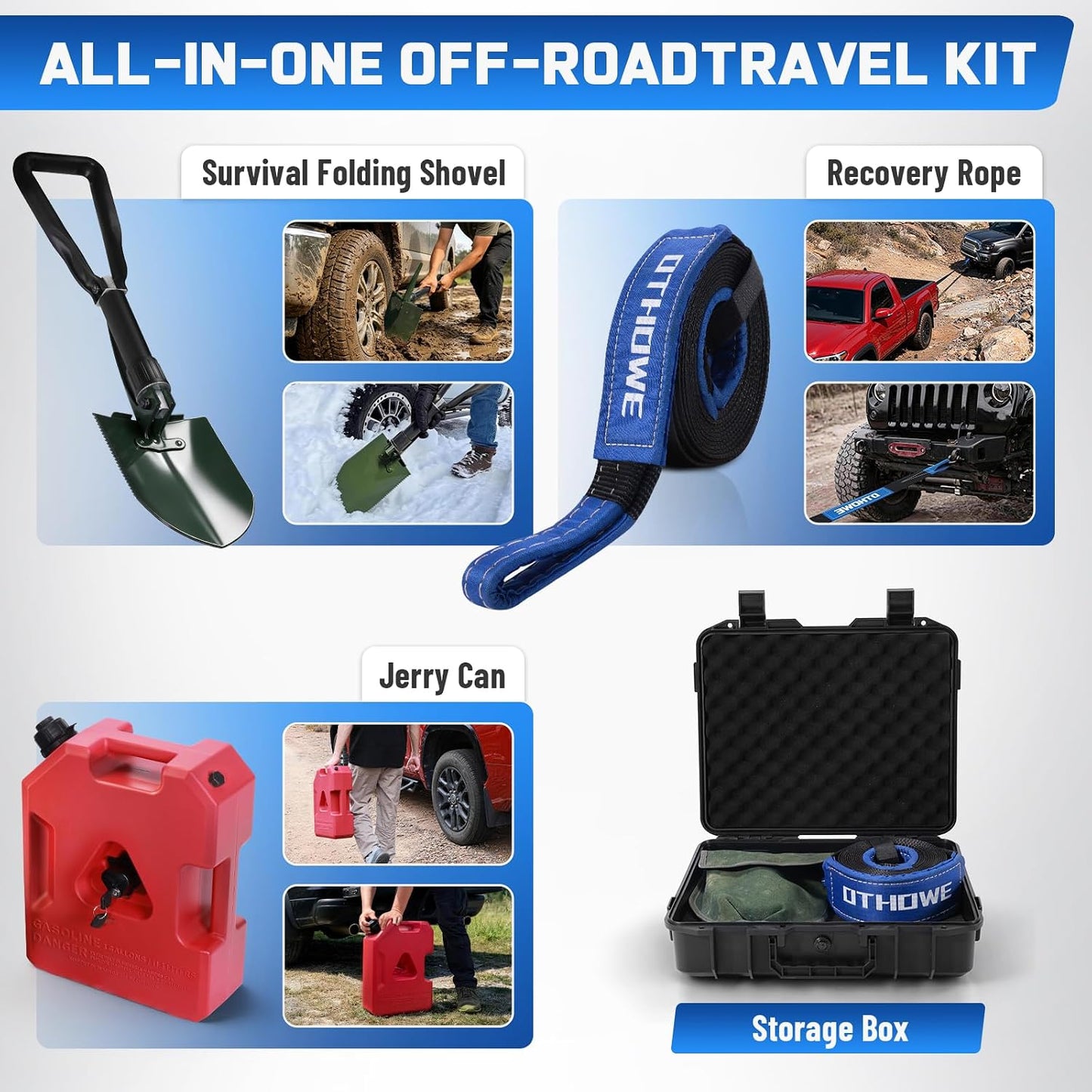SMANOW Off-Road Travel Kit Only for Othowe Truck Bed Rack, Heavy-Duty & Durable