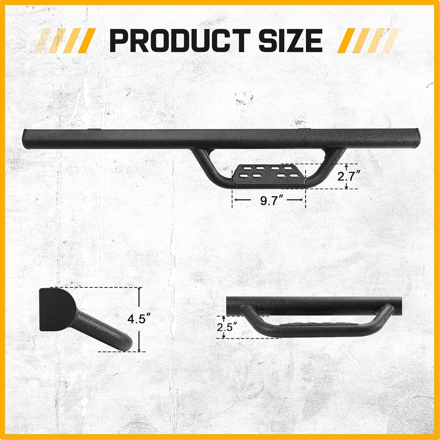 SMANOW Running Boards Compatible with 2015-2025 F150 Regular Cab 2 Single Door Models, 4 inches Carbon Steel Drop Down Side Steps, Matte Textured Black Style Nerf Bars
