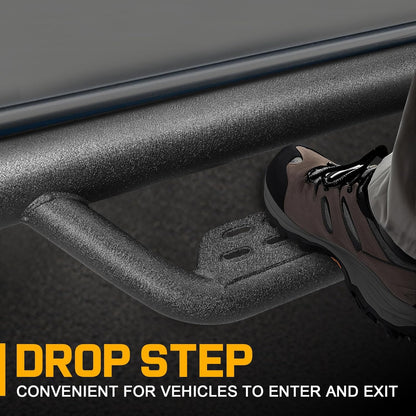 SMANOWRunning Boards Compatible with 2019-2025 Chevy Silverado/Sierra 1500/2020-2025 2500 3500HD Regular Cab, 4 inches Carbon Steel Drop Down Side Steps, Matte Textured Black Style Nerf Bars