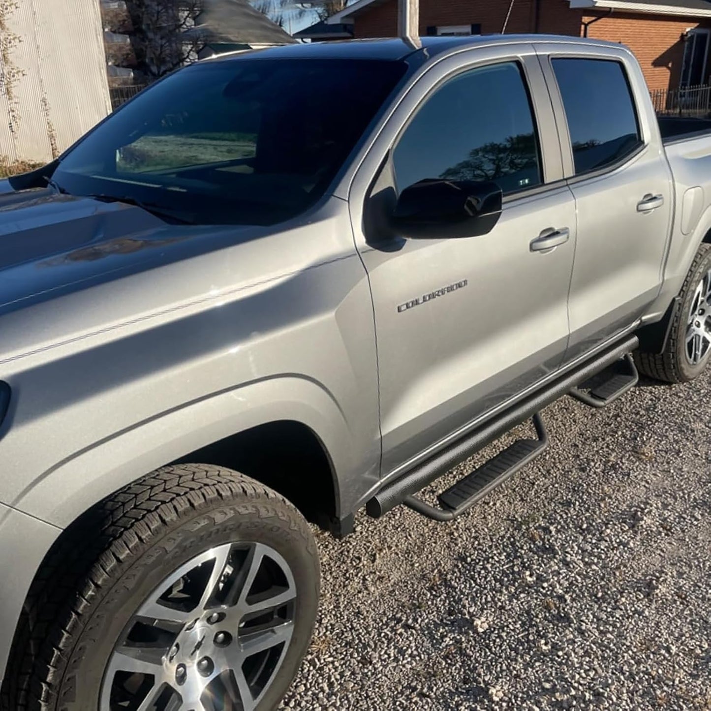SMANOW Running Boards Compatible with 2015-2024 Chevy Colorado/GMC Canyon Extended Cab, Front Long Step, Round Tube Drop Down Style Step, Heavy Duty Carbon Steel.