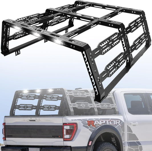 SMANOW Overland Bed Rack for Full Size Truck 22.5" Bed Rack Compatible with Ford/Dodge Ram/Nissan Titan/Silverado（6.5FT）/Sierra/Tundra Without Tonneau Bed Cover.