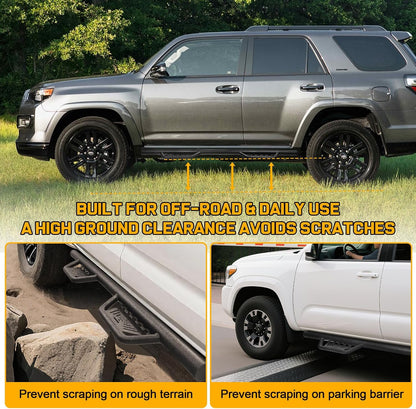 SMANOW Running Boarads Compatible with Vehicle 2025 2026 Toyota 4Runner(Without Side Skirts), 5.5 Inch Drop Down 4Runner Side Steps, One-Piece Design Black Step Bars Made with Carbon Steel.