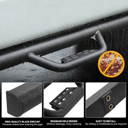 SMANOW Running Boards Compatible with 2015-2025 F150 Regular Cab 2 Single Door Models, 4 inches Carbon Steel Drop Down Side Steps, Matte Textured Black Style Nerf Bars