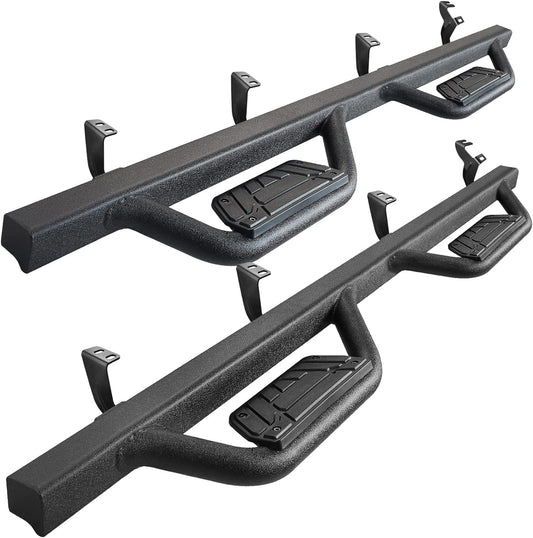 SMANOW Running Boards Compatible with 2022-2024 Toyota Tundra Crewmax Cab, 4" Wear-resistant Plastic Step Pads, High-density Heavy-duty Carbon Steel.