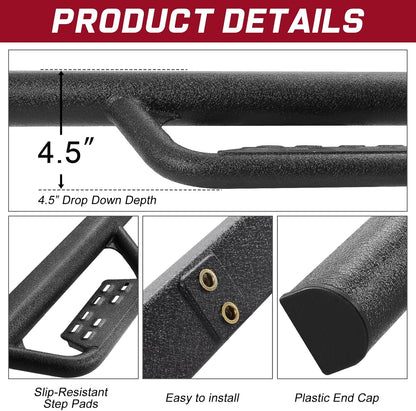 SMANOW Running Boards Compatible with 2007-2018 Jeep Wrangler JK 2 Door, 4.5 Inches Carbon Steel Drop Down Side Steps, Wrangler Step Bars Nerf Bars.