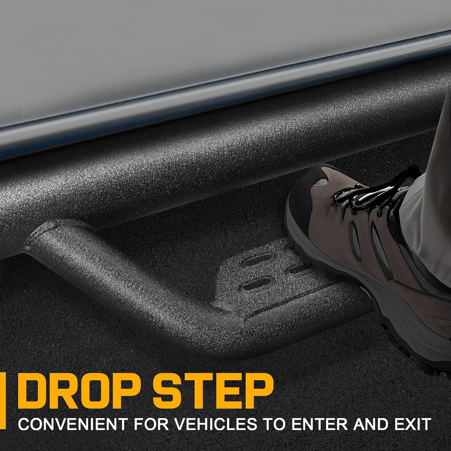 SMANOW Running Boards Compatible with 2015-2025 F150 Regular Cab 2 Single Door Models, 4 inches Carbon Steel Drop Down Side Steps, Matte Textured Black Style Nerf Bars