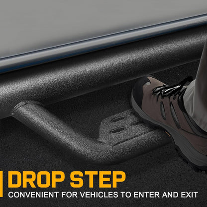 SMANOW Running Boards Compatible with 2015-2025 F150 Regular Cab 2 Single Door Models, 4 inches Carbon Steel Drop Down Side Steps, Matte Textured Black Style Nerf Bars