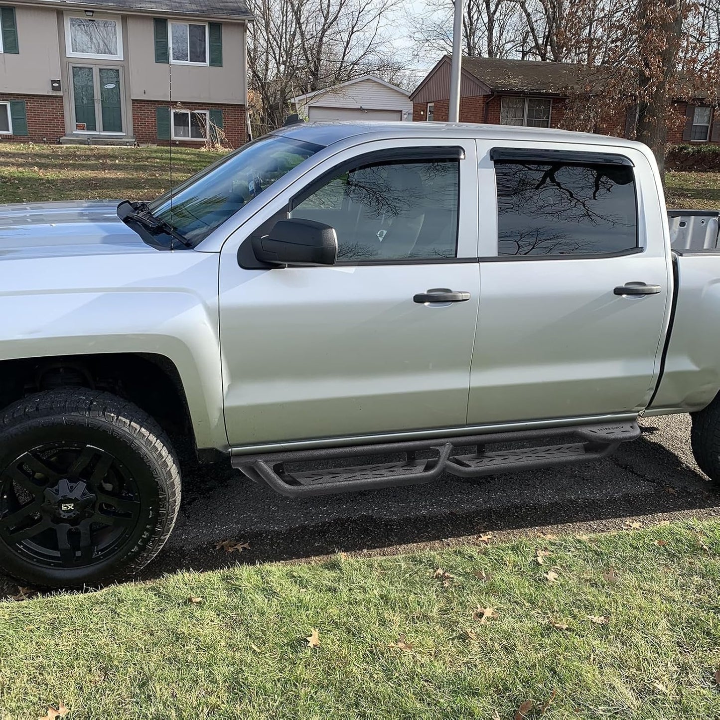 SMANOW Running Boards Compatible with 2005-2023 Toyota Tacoma Double Cab(4 Full-Size Doors), A Two-Stair Layout Steps Design, Bed Access Steps, Small Rear Step.
