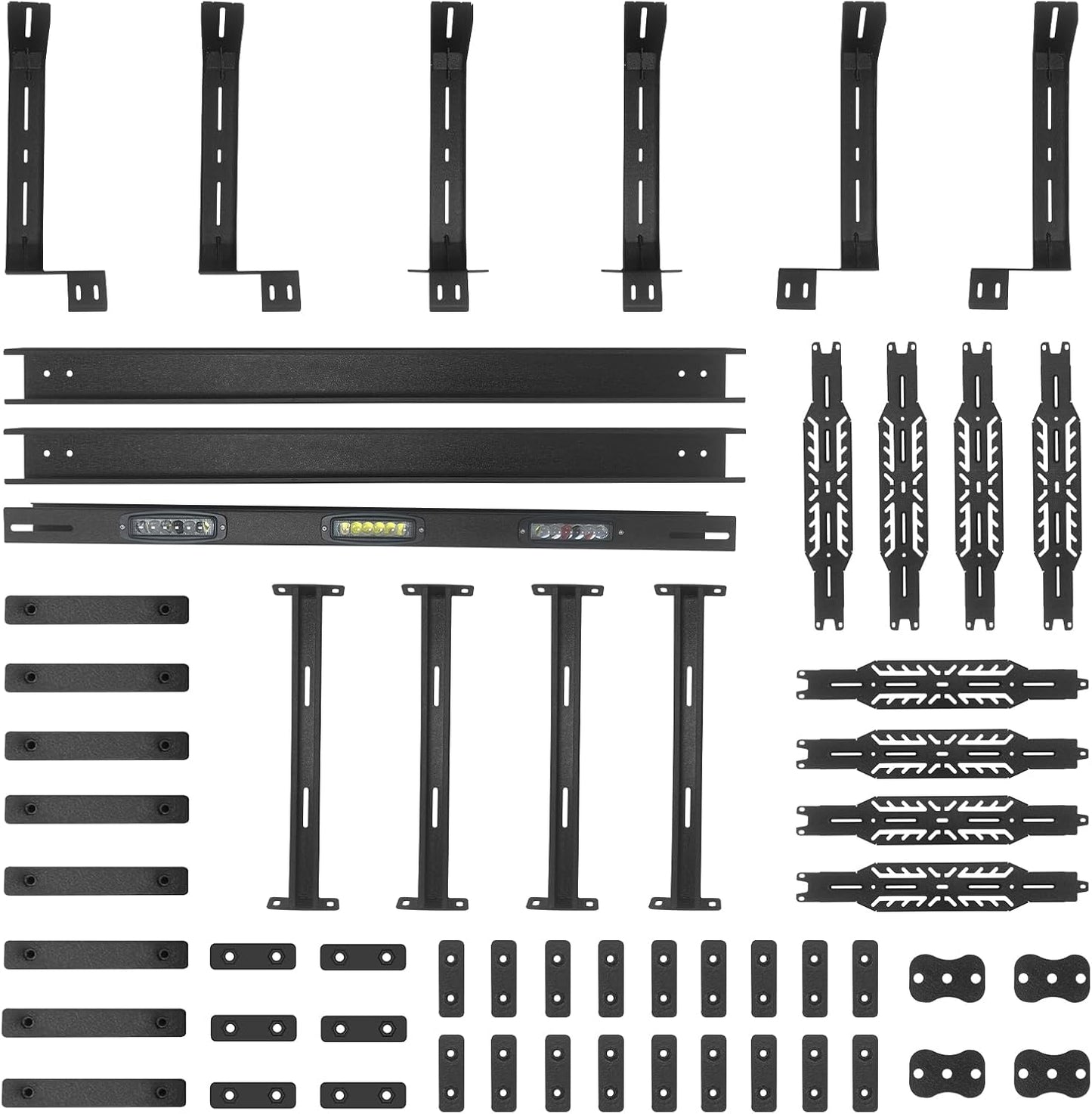 Package Components: Truck Bed Rack Assembly, Mounting Hardware, And Instruction Guide.