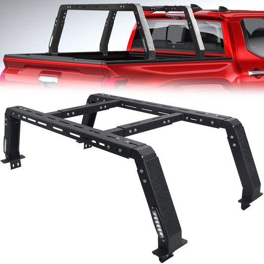 OTHOWE overland truck bed rack compatible with 2004-2025 Ford F-150/ 2007-2019 Toyota Tundra/ 2002-2025 Dodge Ram 1500/ 2014-2025 Chevy Silverado 1500/ GMC Sierra 1500/ 1999-2025 Ford F-250 F-350 Super Duty/ 2004-2025 Nissan Titan/2016-2025 Titan XD.
NOTE: Truck bed racks are not compatible with trucks that have tonneau covers and bed rails. Please check for model match before purchasing.