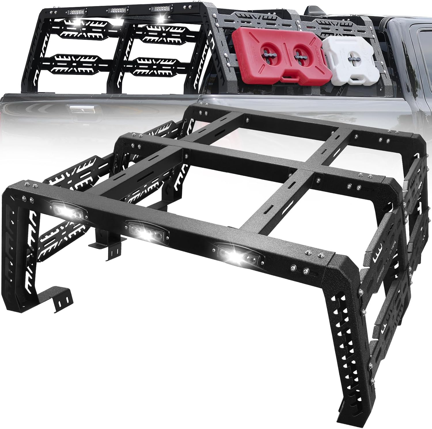 SMANOW 18" Bed Rack Compatible with 2024 Toyota Tacoma with Factory Bed Rails, for Without Tonneau Bed Cover. Overland Bed Rack Bed Racks for Trucks