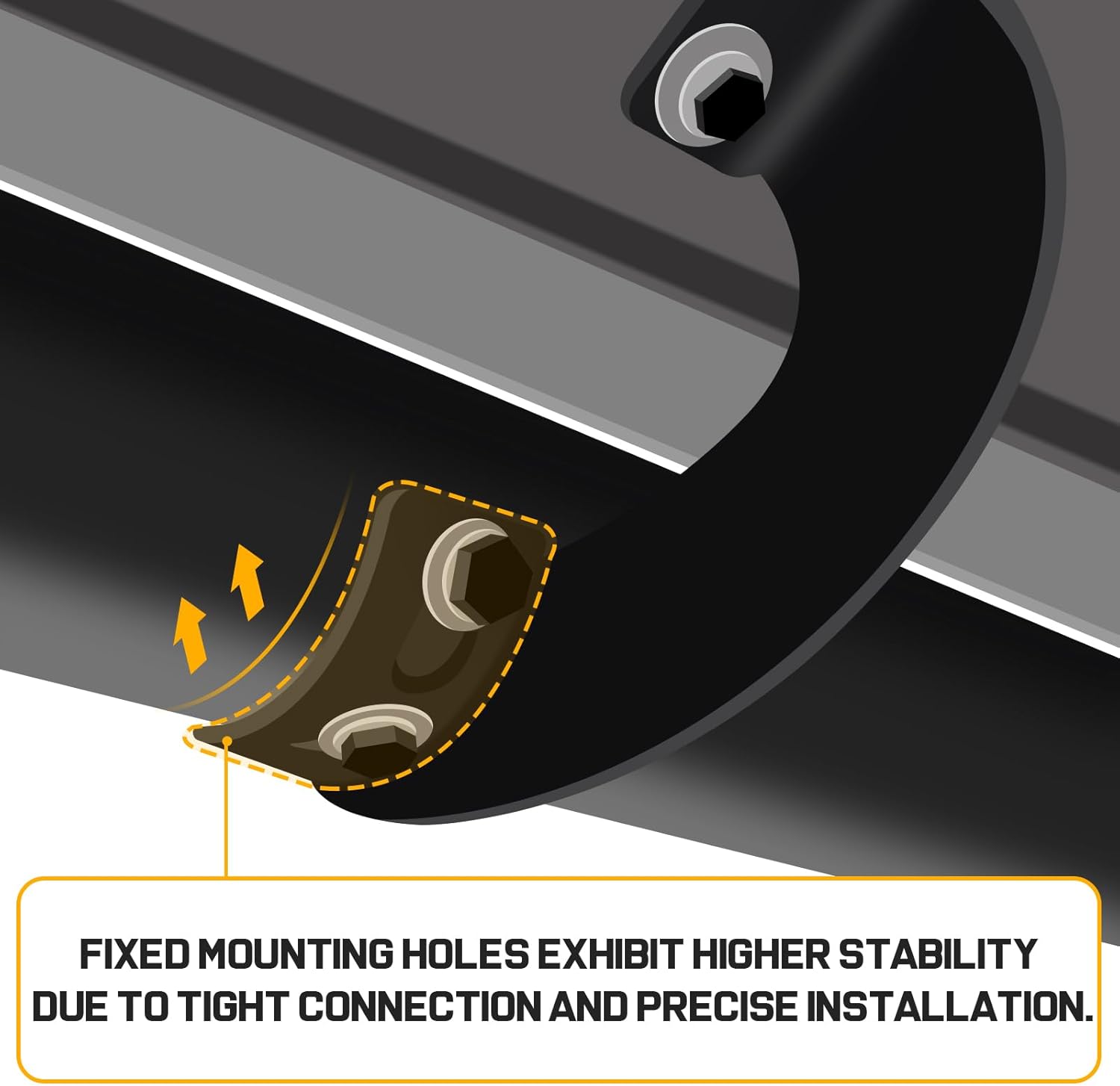 Easy to install and no drilling or modification is required. Simple hardware with detailed instructions.