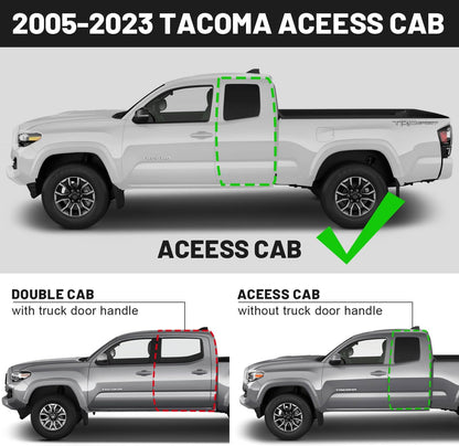 : Truck Running Boards Compatible With 2005-2023 Toyota Tacoma Access Cab with 3/4 Size Rear Door. Not For Double Cab/Crew Cab(4 Full-Size Doors).