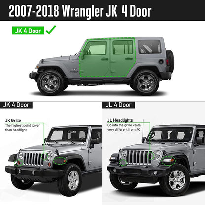  Wrangler Side Steps Compatible With 2007-2018 Wrangler Jk 4 Door..Please Check The Cab Size Before Purchase.