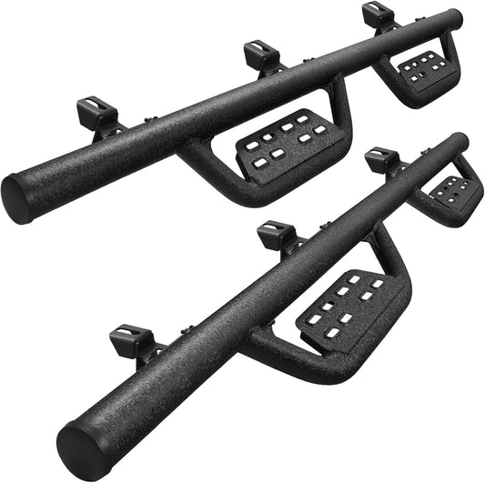 SMANNOW Drop Down Style Running Boards Compatible with 2018-2025 Wrangler JL 4 Door,Dual-Stage Textured Black Powder, 3 Inch Step Bars Side Step, Wrangler Running Boards 4 Door