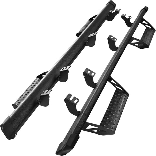 SMANOW Rock Slider Drop Steps Running Boards Compatible with 2024-2025 Toyota Tacoma Double Cab. Welded Bracket Design Side Steps, Rock Rails Drop Down Nerf Bars Made with Carbon Steel.
