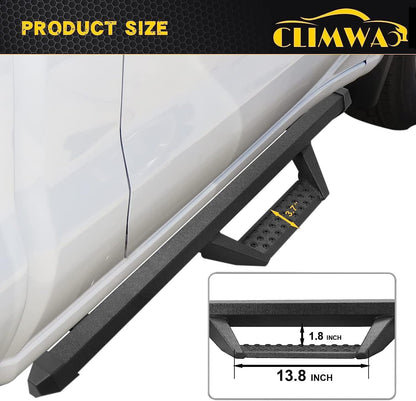 Running Boards Come With 3.5 Inches Drop Off Step Paid Non-slip, Anti-rust & Waterproof Also Will Offer A Secure Footing From Which You Can Step Up Into Your Truck.