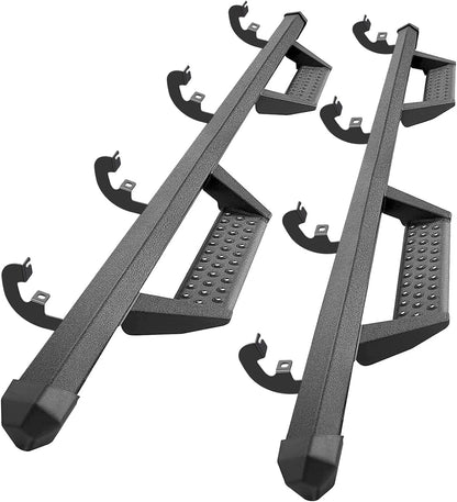 SMANOW Running Boards Compatible with 19-25 Chevy Silverado/GMC Sierra 1500 Crew Cab, 20-25 Silverado/Sierra 2500HD 3500HD Crew Cab. Dual-Stage Textured Black Powder Coated Step Bars Side Steps.