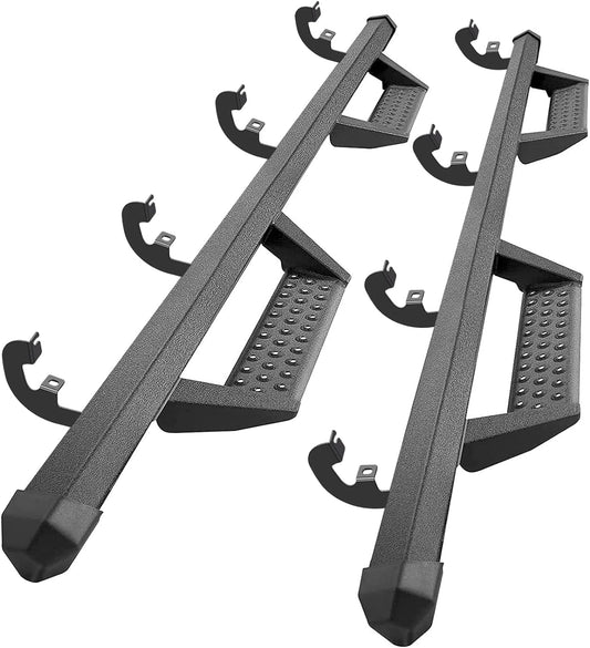 SMANOW Running Boards Compatible with 19-25 Chevy Silverado/GMC Sierra 1500 Crew Cab, 20-25 Silverado/Sierra 2500HD 3500HD Crew Cab. Dual-Stage Textured Black Powder Coated Step Bars Side Steps.